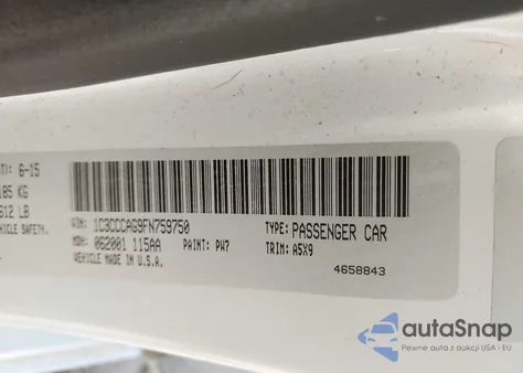 2015 Chrysler 200 Limited z USA, uszkodzony, nr VIN 1C3CCCAG9FN759750